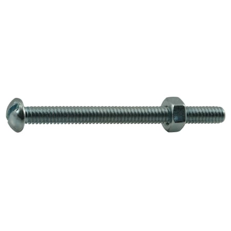 Midwest Fastener 1/4"-20 x 3 in Slotted Round Machine Screw, Zinc Plated Steel, 16 PK 60748